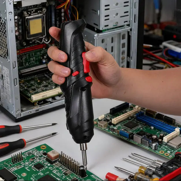 Cordless Rechargeable Screwdriver Set Compact Electric Drill with LED Light - Image 2