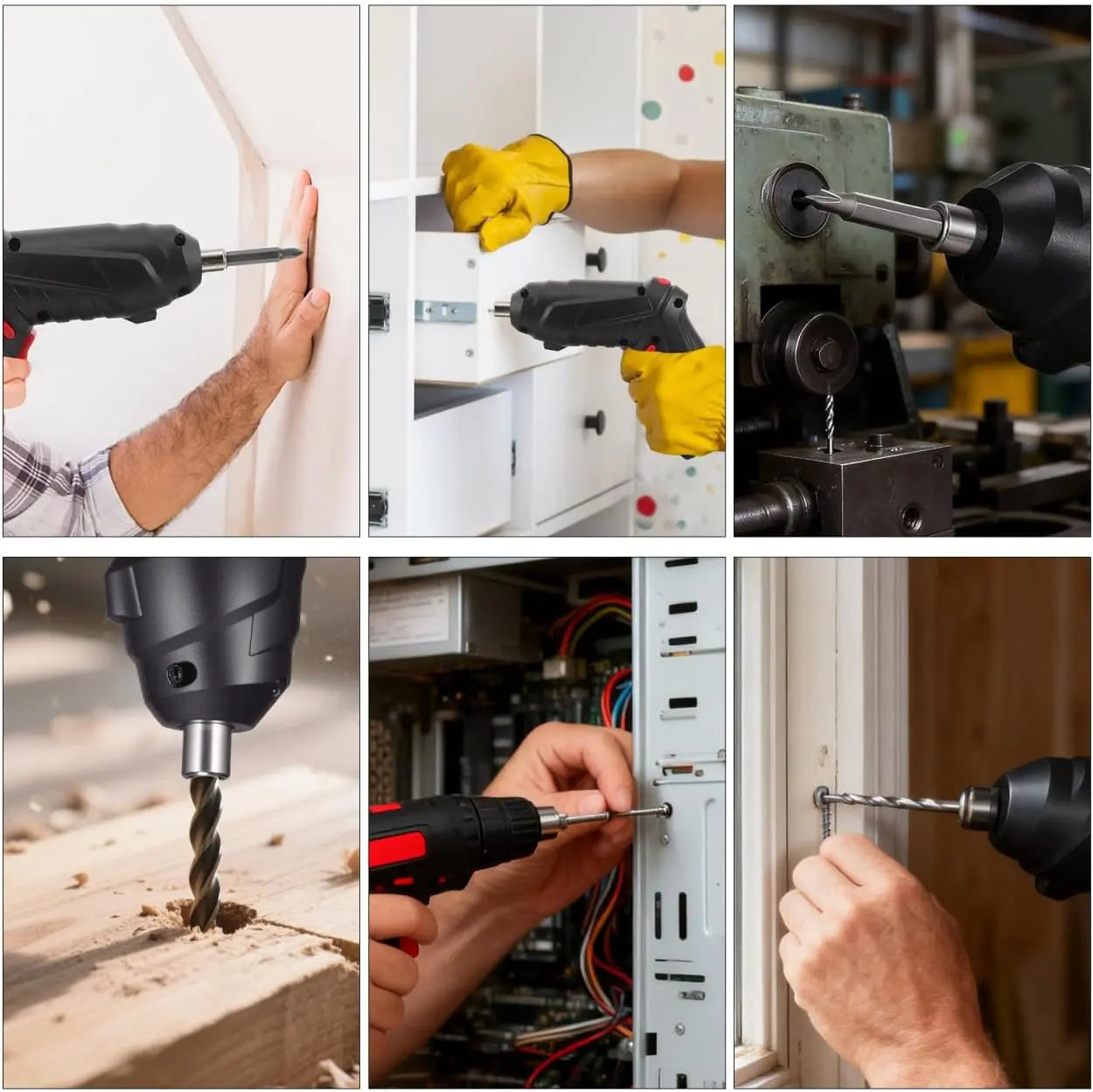 Cordless Rechargeable Screwdriver Set Compact Electric Drill with LED Light - Image 7