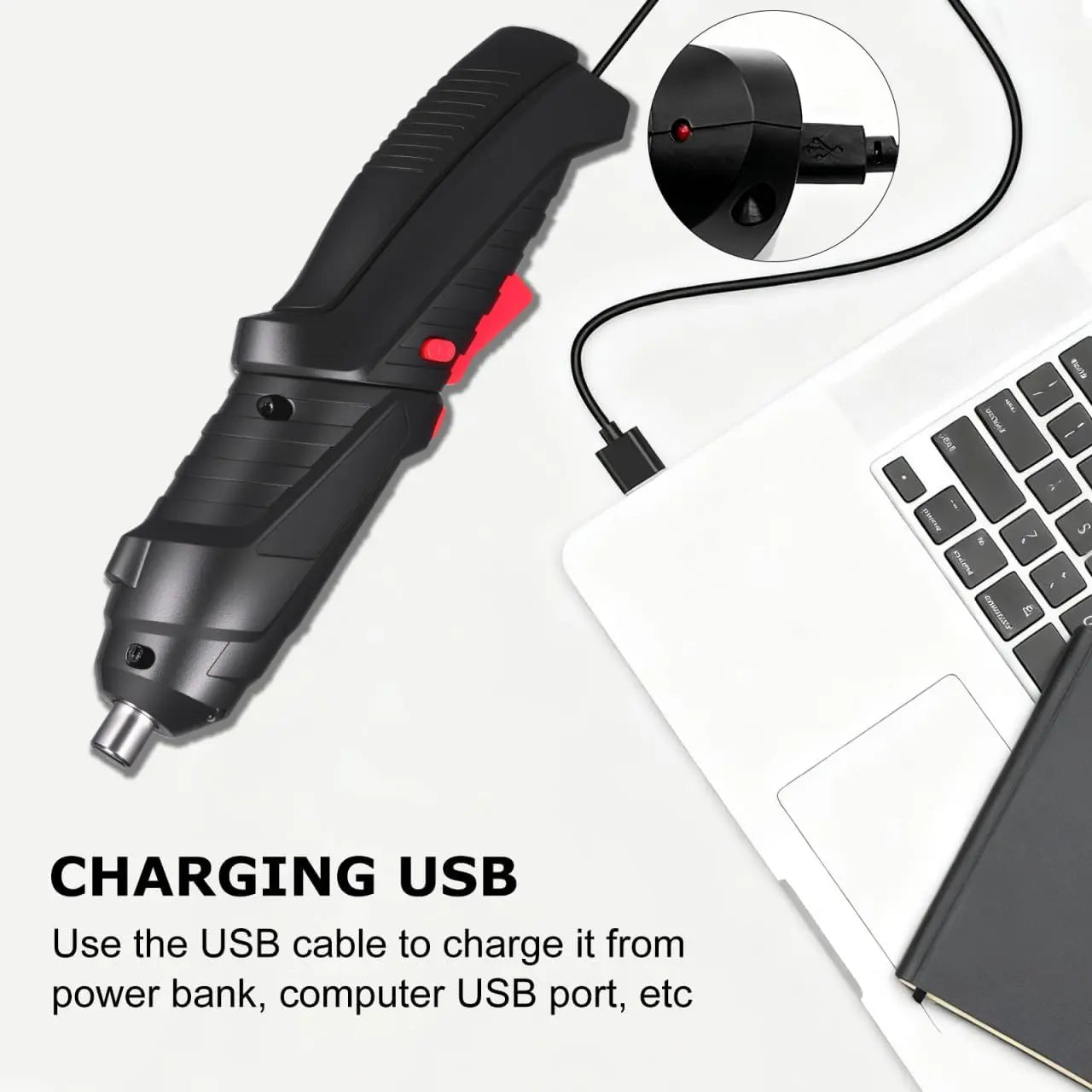 Cordless Rechargeable Screwdriver Set Compact Electric Drill with LED Light - Image 9